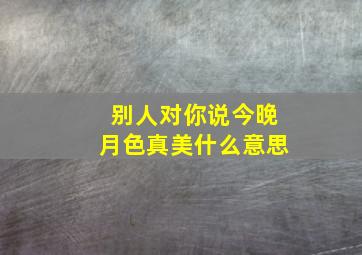 别人对你说今晚月色真美什么意思