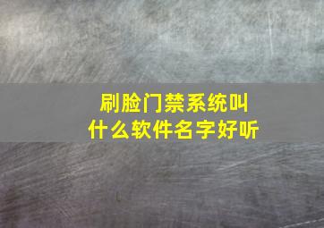 刷脸门禁系统叫什么软件名字好听