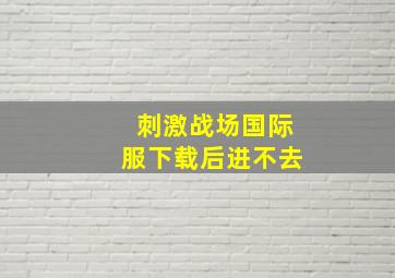 刺激战场国际服下载后进不去