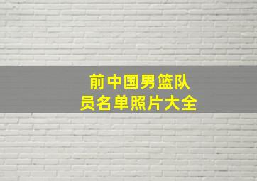 前中国男篮队员名单照片大全