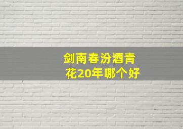 剑南春汾酒青花20年哪个好