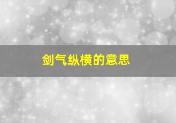 剑气纵横的意思