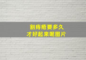 割痔疮要多久才好起来呢图片