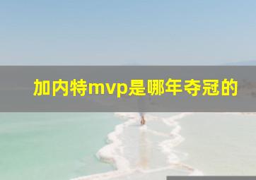 加内特mvp是哪年夺冠的