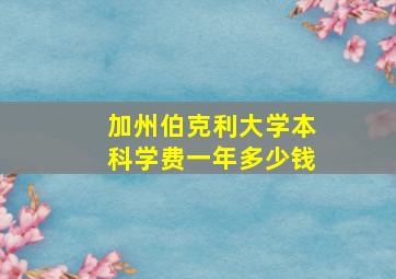 加州伯克利大学本科学费一年多少钱