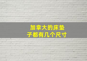 加拿大的床垫子都有几个尺寸