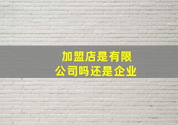 加盟店是有限公司吗还是企业