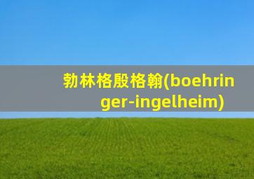 勃林格殷格翰(boehringer-ingelheim)