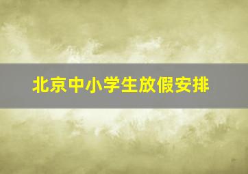 北京中小学生放假安排