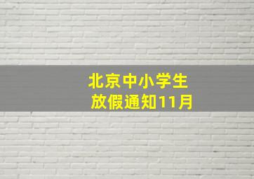 北京中小学生放假通知11月