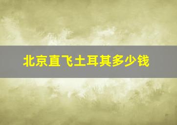 北京直飞土耳其多少钱