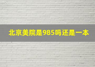 北京美院是985吗还是一本