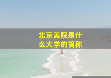 北京美院是什么大学的简称