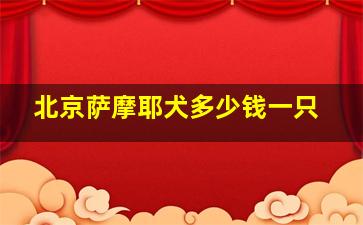 北京萨摩耶犬多少钱一只