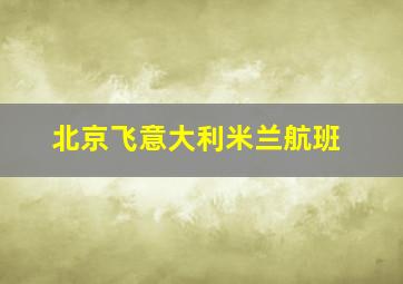 北京飞意大利米兰航班