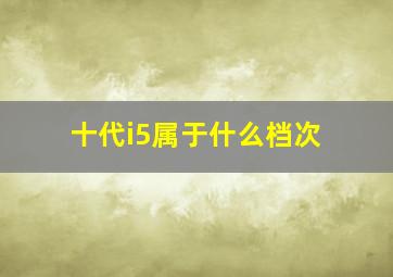 十代i5属于什么档次