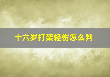 十六岁打架轻伤怎么判