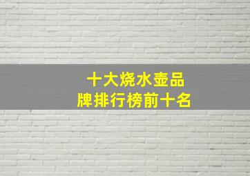 十大烧水壶品牌排行榜前十名