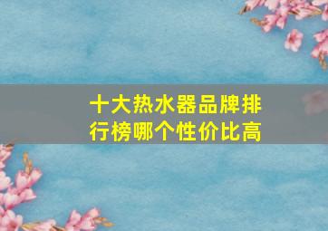 十大热水器品牌排行榜哪个性价比高