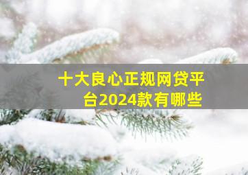 十大良心正规网贷平台2024款有哪些