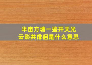 半亩方塘一鉴开天光云影共徘徊是什么意思