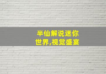 半仙解说迷你世界,视觉盛宴