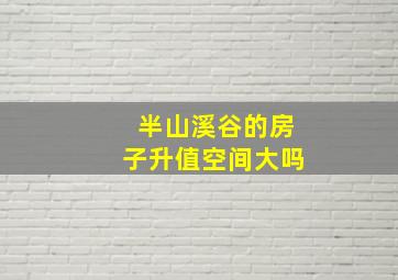 半山溪谷的房子升值空间大吗