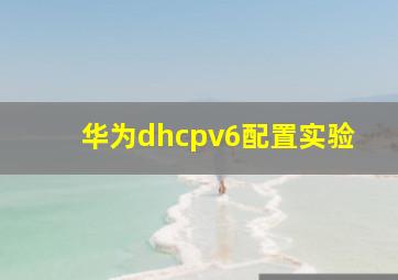 华为dhcpv6配置实验