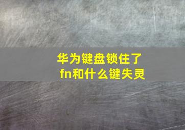 华为键盘锁住了fn和什么键失灵