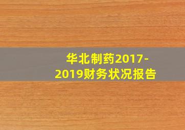 华北制药2017-2019财务状况报告