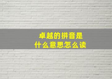 卓越的拼音是什么意思怎么读