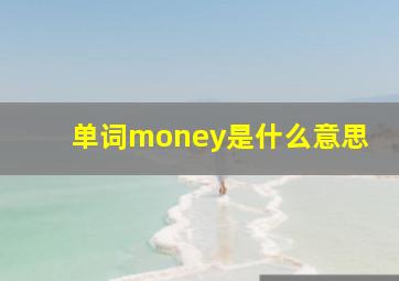 单词money是什么意思