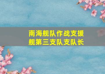 南海舰队作战支援舰第三支队支队长