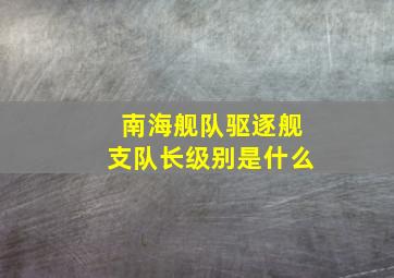 南海舰队驱逐舰支队长级别是什么