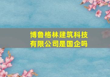 博鲁格林建筑科技有限公司是国企吗