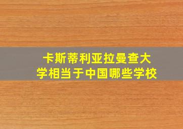 卡斯蒂利亚拉曼查大学相当于中国哪些学校