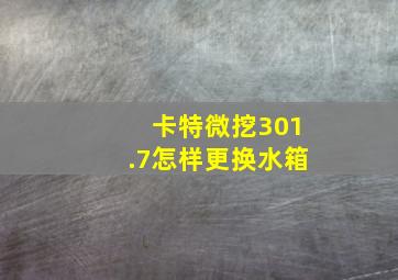 卡特微挖301.7怎样更换水箱