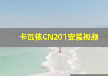 卡瓦依CN201安装视频