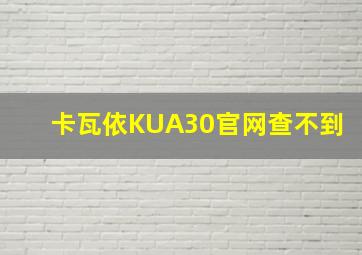 卡瓦依KUA30官网查不到