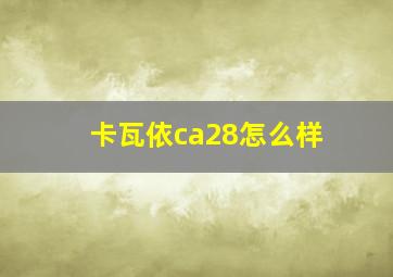 卡瓦依ca28怎么样