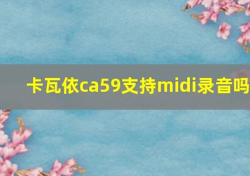 卡瓦依ca59支持midi录音吗