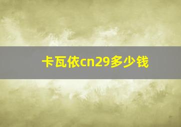 卡瓦依cn29多少钱