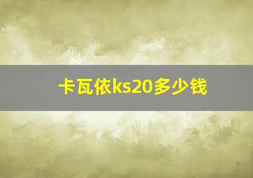 卡瓦依ks20多少钱