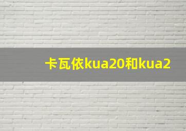 卡瓦依kua20和kua2