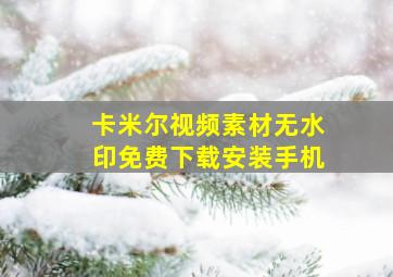 卡米尔视频素材无水印免费下载安装手机