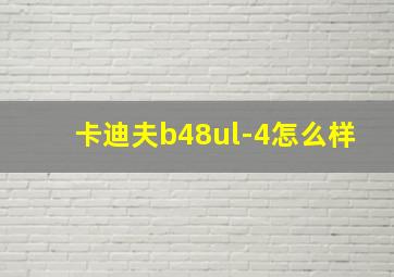 卡迪夫b48ul-4怎么样