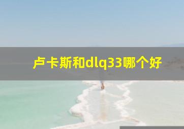 卢卡斯和dlq33哪个好