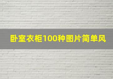 卧室衣柜100种图片简单风