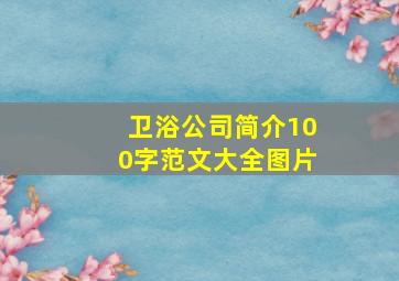 卫浴公司简介100字范文大全图片