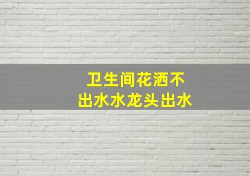 卫生间花洒不出水水龙头出水